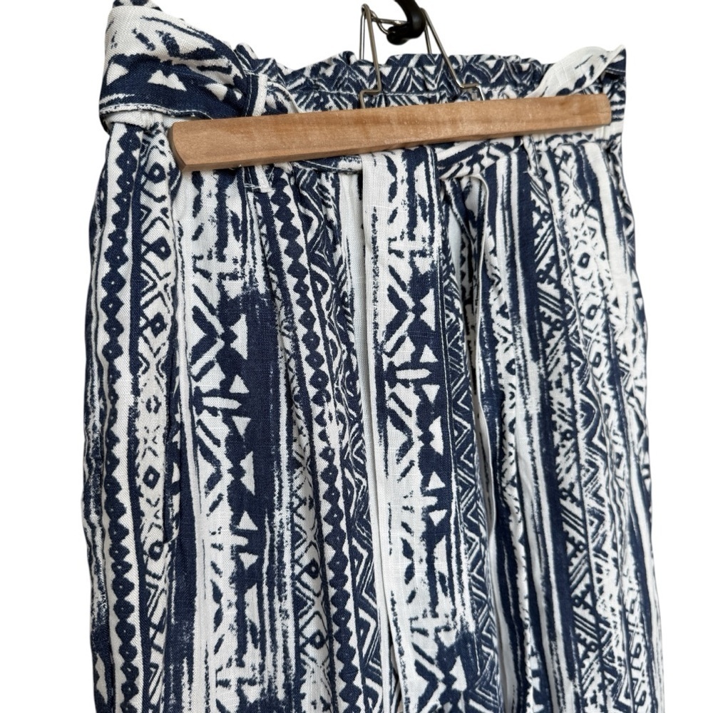 Cali 1850 Women's Linen Blend Paperbag Pants M High-Waisted Tie Belt Pockets - Picture 6 of 12